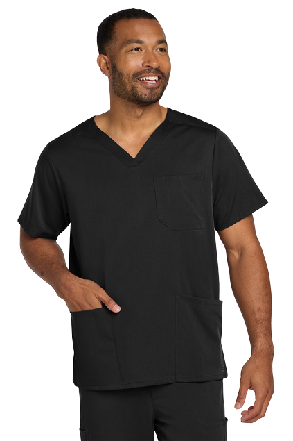Men’s V-neck Black Scrub Top